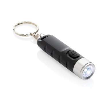 Logo trade promotional merchandise image of: Globix RCS recycled plastic USB re-chargeable keychain torch