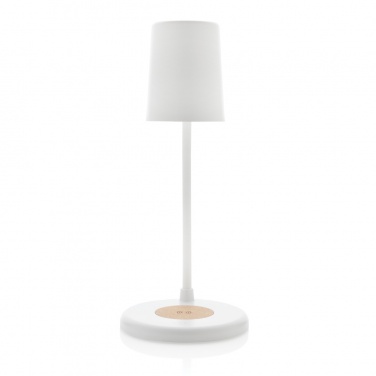 Logotrade promotional item picture of: Zenara RCS recycled plastic and cork 15W wireless desk lamp