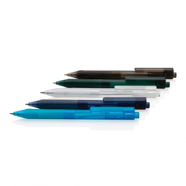 Logo trade corporate gifts picture of: X9 frosted pen with silicone grip