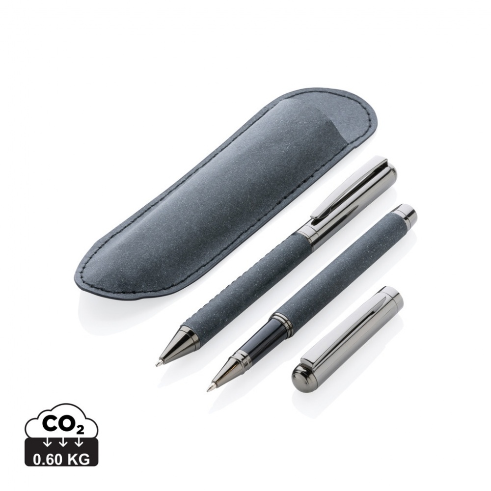Logo trade corporate gifts picture of: Recycled leather pen set