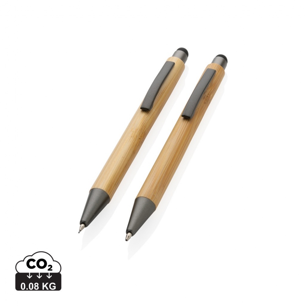 Logotrade business gifts photo of: Bamboo modern pen set in box