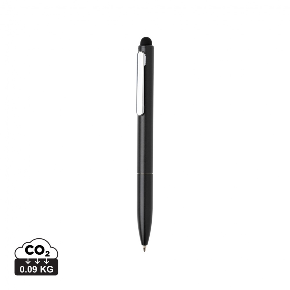 Logo trade promotional items picture of: Kymi RCS certified recycled aluminium pen with stylus