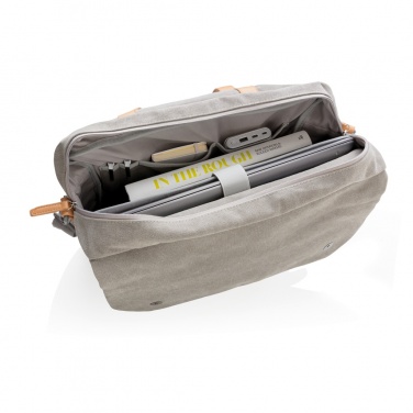 Logo trade promotional merchandise image of: Canvas laptop bag PVC free