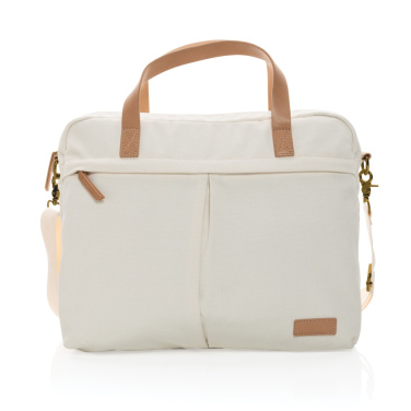 Logo trade promotional merchandise image of: Impact AWARE™ 16 oz. recycled canvas laptop bag