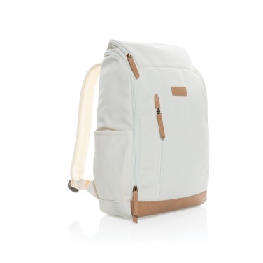 Logotrade advertising products photo of: Impact AWARE™ 16 oz. recycled canvas 15" laptop backpack