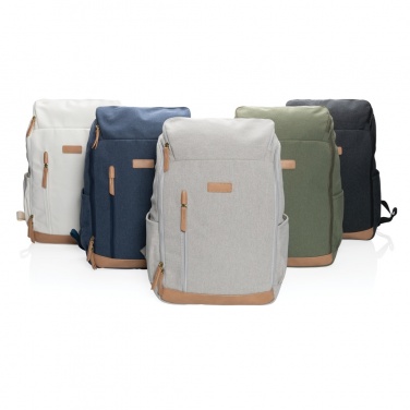 Logo trade promotional gifts image of: Impact AWARE™ 16 oz. recycled canvas 15" laptop backpack