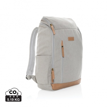 Logotrade promotional products photo of: Impact AWARE™ 16 oz. recycled canvas 15" laptop backpack