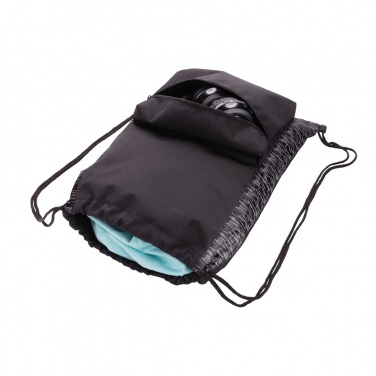 Logo trade promotional gift photo of: AWARE™ RPET Reflective drawstring backpack