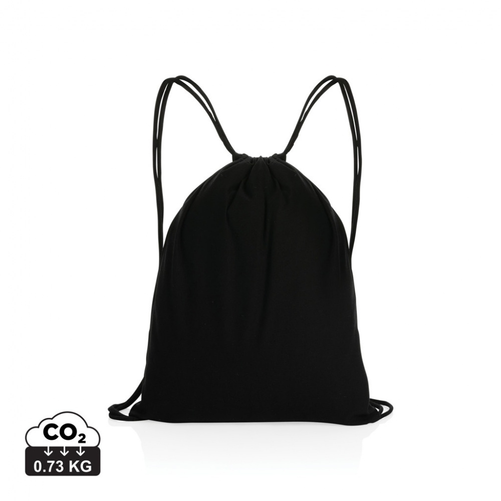 Logotrade promotional giveaway image of: Impact AWARE™ recycled cotton drawstring backpack 145g