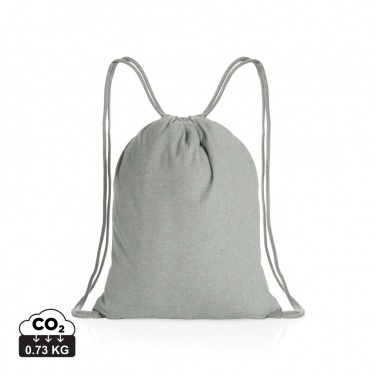 Logo trade promotional gifts image of: Impact AWARE™ recycled cotton drawstring backpack 145g
