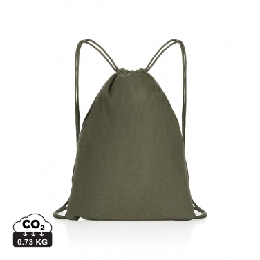 Logotrade advertising product image of: Impact AWARE™ recycled cotton drawstring backpack 145g