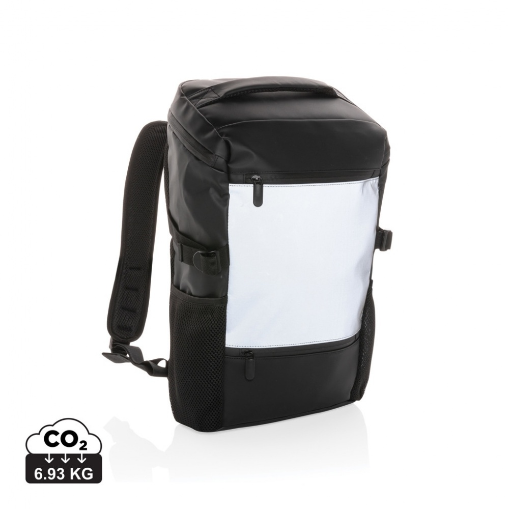Logotrade promotional merchandise image of: PU high visibility easy access 15.6" laptop backpack