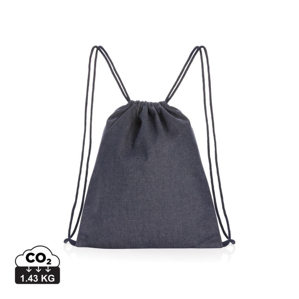 Logotrade advertising product picture of: Impact AWARE™ recycled denim drawstring backpack