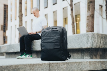 Logo trade promotional products image of: Armond AWARE™ RPET 15.6 inch deluxe laptop backpack