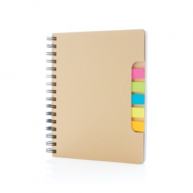 Logo trade promotional giveaways picture of: A5 Kraft spiral notebook with sticky notes