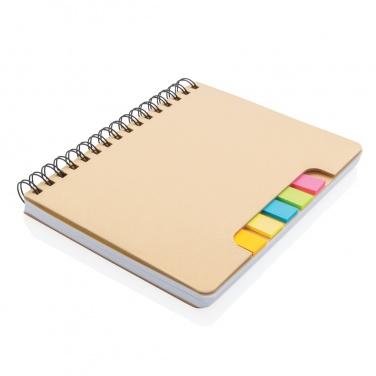 Logotrade promotional merchandise photo of: A5 Kraft spiral notebook with sticky notes