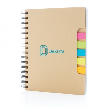 Logotrade corporate gift picture of: A5 Kraft spiral notebook with sticky notes