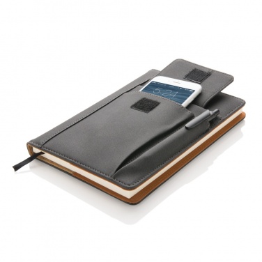 Logo trade advertising products image of: Notebook with phone pocket