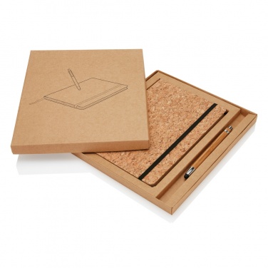 Logotrade promotional giveaway picture of: A5 notebook with bamboo pen including stylus