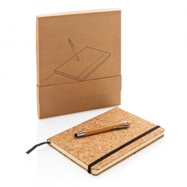 Logotrade promotional product image of: A5 notebook with bamboo pen including stylus
