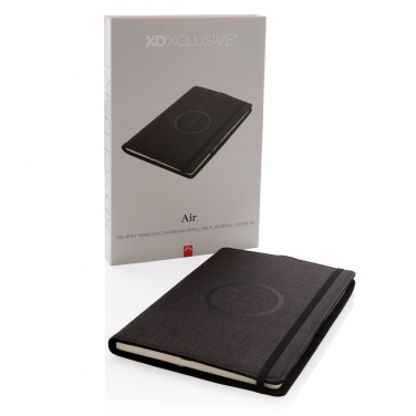 Logo trade promotional merchandise photo of: Air 5W wireless charging refillable journal cover A5