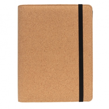 Logo trade promotional products image of: Deluxe cork portfolio A5 with pen