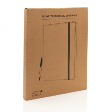 Logo trade corporate gifts picture of: Deluxe cork portfolio A4 with pen