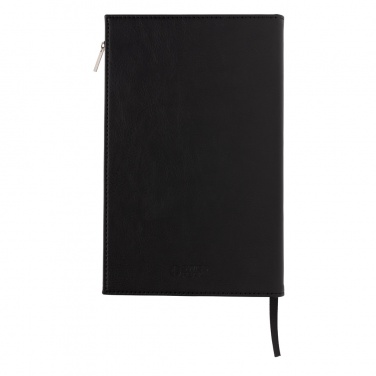 Logo trade promotional gift photo of: Swiss Peak A5 PU notebook with zipper pocket