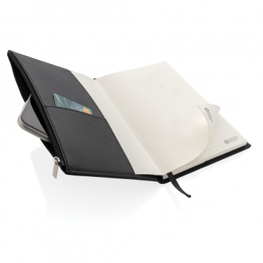 Logotrade promotional item picture of: Swiss Peak A5 PU notebook with zipper pocket