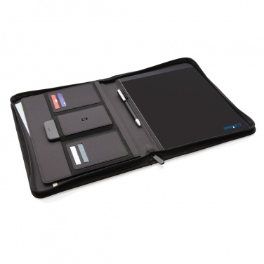 Logo trade corporate gifts image of: Impact AWARE™ RPET A4 portfolio with zipper