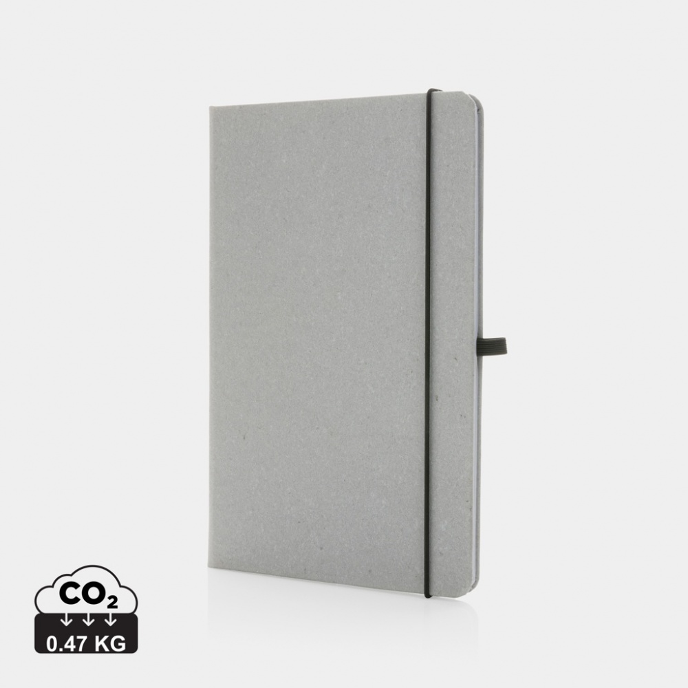 Logo trade corporate gifts image of: Recycled leather hardcover notebook A5