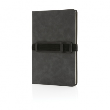 Logotrade promotional gifts photo of: Deluxe hardcover PU notebook A5 with phone and pen holder