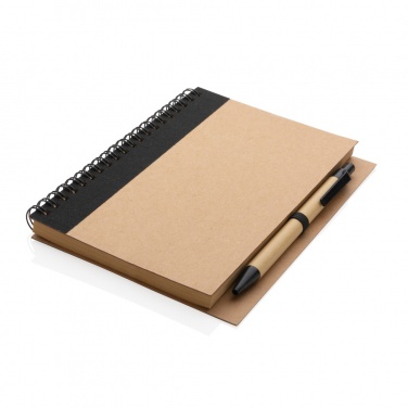 Logotrade promotional merchandise image of: Kraft spiral notebook with pen