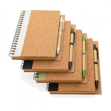 Logotrade promotional product picture of: Cork spiral notebook with pen