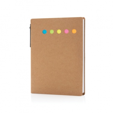 Logo trade promotional items image of: Kraft sticky notes A6 booklet with pen