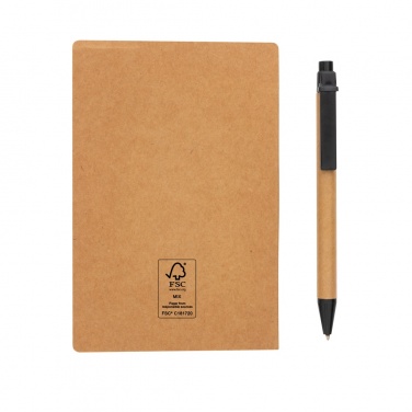 Logotrade promotional merchandise image of: Kraft sticky notes A6 booklet with pen