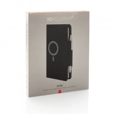 Logo trade promotional merchandise photo of: Artic Magnetic 10W wireless charging A5 notebook