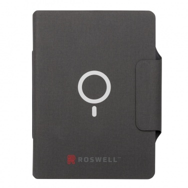 Logo trade promotional items image of: Artic Magnetic 10W wireless charging A4 portfolio