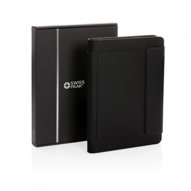 Logo trade promotional giveaways image of: Swiss Peak Heritage RCS rPU A5 stone paper portfolio