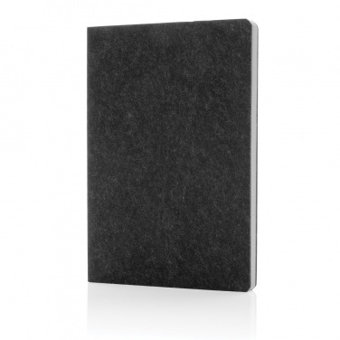 Logo trade corporate gifts image of: Phrase GRS certified recycled felt A5 notebook