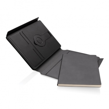 Logotrade promotional products photo of: Swiss Peak RCS rePU notebook with 2-in-1 wireless charger