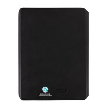 Logo trade promotional giveaways picture of: Swiss Peak RCS rePU notebook with 2-in-1 wireless charger