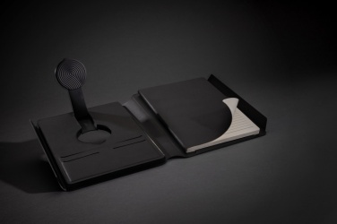 Logotrade advertising products photo of: Swiss Peak RCS rePU notebook with 2-in-1 wireless charger