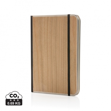 Logotrade promotional giveaway image of: Treeline A5 wooden cover deluxe notebook