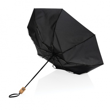 Logotrade corporate gift image of: 21" Impact AWARE™ RPET 190T bamboo auto open/close umbrella