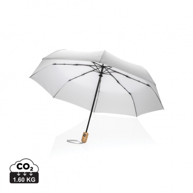 Logotrade promotional product picture of: 21" Impact AWARE™ RPET 190T bamboo auto open/close umbrella