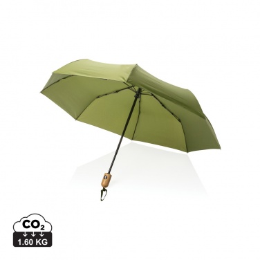 Logotrade advertising product picture of: 21" Impact AWARE™ RPET 190T bamboo auto open/close umbrella