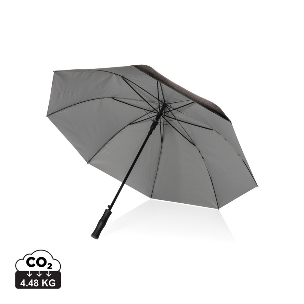 Logo trade business gifts image of: 27" Impact AWARE™ RPET 190T dual colour auto open umbrella