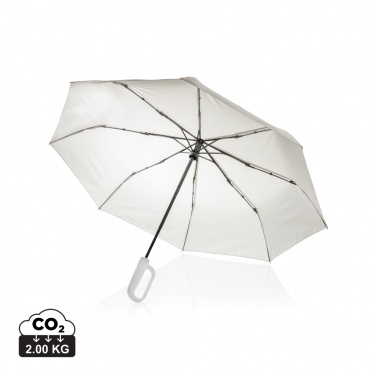 Logo trade promotional item photo of: Yara 21" AWARE™ RPET solid colour umbrella with carabiner