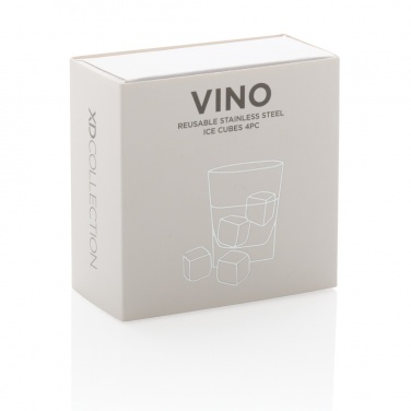 Logotrade advertising products photo of: Re-usable stainless steel ice cubes 4pc